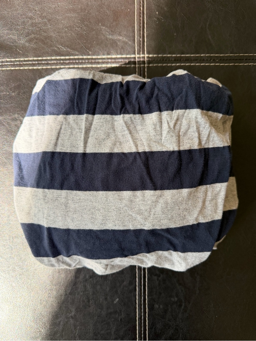 Burt's Bees Baby - Navy and Gray Striped Fitted Crib/Toddler Bed Sheet